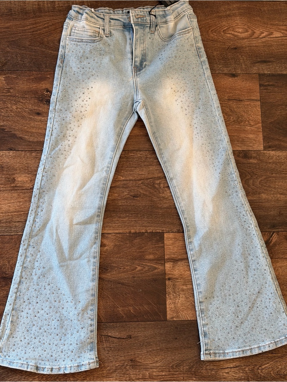 Forever 21 Light Blue Embellished Flare Jeans